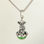 colgante plata para collor/pulsera, diseño de conejo con tres perlas y esmalte - Foto 2