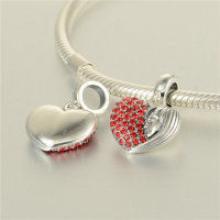 colgante plata para collor/pulsera, diseño de corazón con piedras y una cara - Foto 4