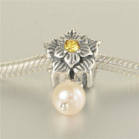 colgante plata para collor/pulsera ,diseño de flor+perla,estilo clásico - Foto 3