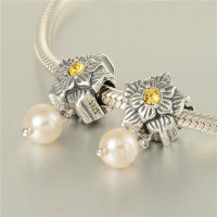 colgante plata para collor/pulsera ,diseño de flor+perla,estilo clásico - Foto 5