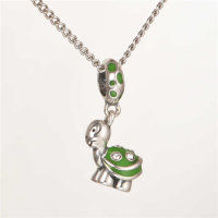 colgante plata para pulsera/collar diseño de Tortuga verde con piedras - Foto 2