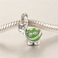 colgante plata para pulsera/collar diseño de Tortuga verde con piedras - Foto 4