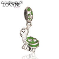 colgante plata para pulsera/collar diseño de Tortuga verde con piedras