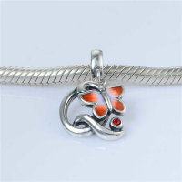 colgante plata para pulsera con una piedra roja,diseño de mariposa - Foto 3