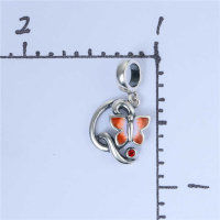 colgante plata para pulsera con una piedra roja,diseño de mariposa - Foto 5