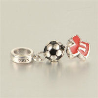 colgante plata para pulsera diseño de anillo+fútbol+uniformes - Foto 3