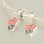 colgante plata para pulsera diseño de anillo+hoja+flor con esmalte rosado - Foto 4