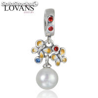 colgante plata para pulsera, diseño de anillo,mariposa con piedras y perla.