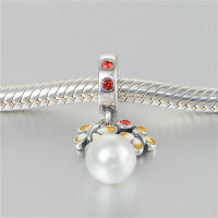 colgante plata para pulsera, diseño de anillo,mariposa con piedras y perla. - Foto 4