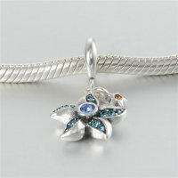colgante plata para pulsera, diseño de anillo y un flor con piedras - Foto 4