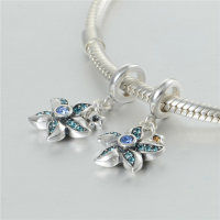 colgante plata para pulsera, diseño de anillo y un flor con piedras - Foto 5