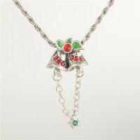 colgante plata para pulsera,diseño de campana con esmalte verde y rojo+piedras - Foto 2