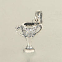 colgante plata para pulsera, diseño de copa con circónes cristales - Foto 3
