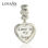 colgante plata para pulsera,diseño de corazónes con letras LOVE IN MY HEART - 1