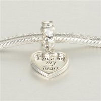colgante plata para pulsera,diseño de corazónes con letras LOVE IN MY HEART - Foto 4