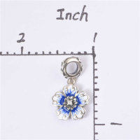 colgante plata para pulsera diseño de flor con zircón cristal - Foto 5