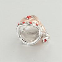 colgante plata para pulsera,diseño de gorro para Navidad con esmalte y piedras - Foto 2