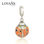 colgante plata para pulsera,diseño de maliquita con esmalte naranja con piedras - 1