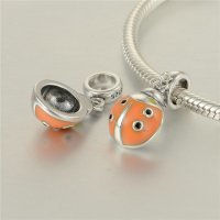 colgante plata para pulsera,diseño de maliquita con esmalte naranja con piedras - Foto 4