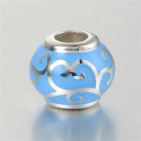 colgante plata para pulsera diseño de pola con esmalte azul y dibujos - Foto 3