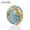 colgante plata para pulsera, diseño de pola dorada con piedras azules - 1