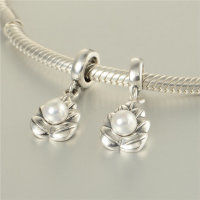 colgante plata para pulsera, diseño de una hoja+perla - Foto 5