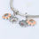 colgante plata para pulsera o collar con piedra naranja diseño de flor - Foto 2
