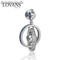 colgante plata para pulsera o collar con piedras azules y zircónes cristales