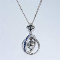 colgante plata para pulsera o collar con piedras azules y zircónes cristales - Foto 2