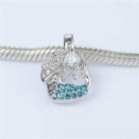 colgante plata para pulsera o collar con piedras cristales y azules - Foto 4