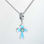 colgante plata para pulsera o collar , diseño de cruz con esmalte azul claro - Foto 5