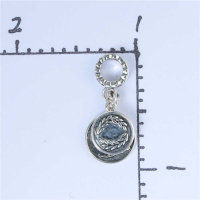 colgante plata para pulsera o collar , diseño de dos rondas , estilo clásico - Foto 5