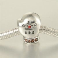 colgante plata para pulsera o collar, diseño de guante con dibujo crona KING - Foto 4