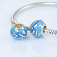 colgante plata para pulsera o collar, diseño de pola con esmalte azul - Foto 3