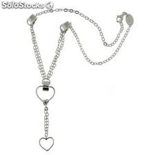 Collana cuore love kisskiss in argento 925 rodiato