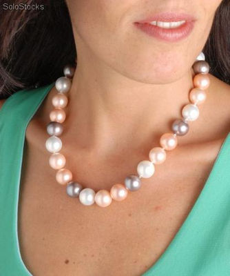 Collar con perlas australianas, en plata esterlina 925, hecha en italia