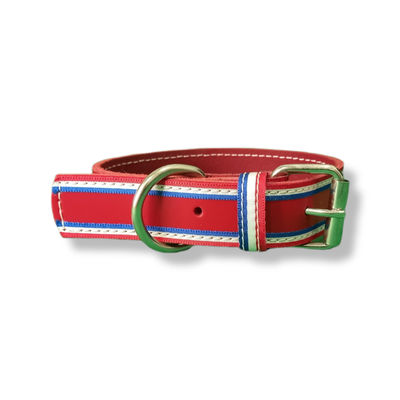 Collar perros de piel de vacuno, Modelo Bandera doble Paises Bajos