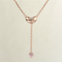 collar plata color rosado +circón rosado de corazón - Foto 4