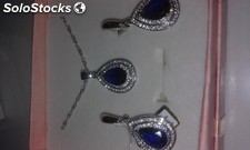 Collar y pendientes en plata 925