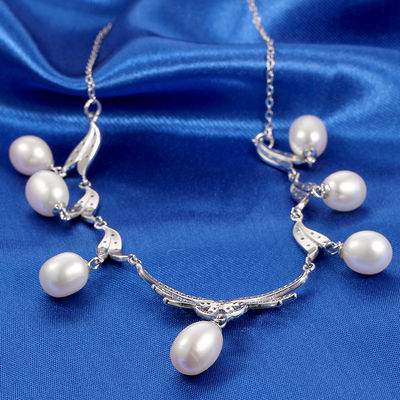 Collares de perlas grandes con circónes cristales regalo para dama - Foto 3