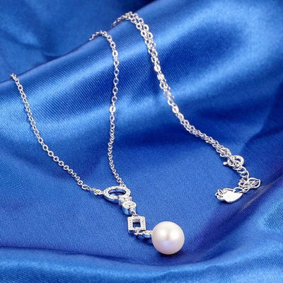 Collares perlas largos de plata 925 con circónes fabricante de joyería plata - Foto 2