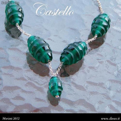 Collier avec perles en verre de Murano et Zircon Swarovski - Castello - Photo 2