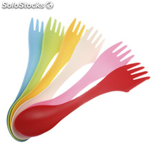 Colorido ABS 3-en-1 Cuchillo / Tenedor / Cuchara Set (6pcs baño embalaje ONU, El