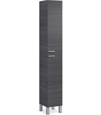 Columna alta Kris para baño de 2 puertas en acabado gris ceniza 182 cm(alto)30