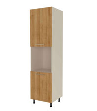 Columna horno con 2 puertas acabado en roble vega, 235 cm(alto)60 cm(ancho)60