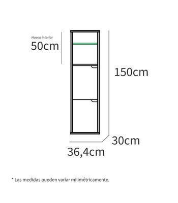 Columna para baño Nadia acabado blanco, 150 cm(alto) 36,5 cm(ancho) 30 cm(largo) - Foto 2