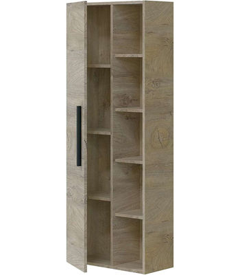 Columna suspendida Buñol para baño con una puerta y estantes acabado roble 135 - Foto 3
