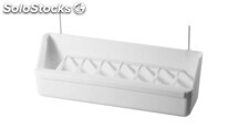 Comedero universal c/rejilla 20x6x4 cm. Blanco