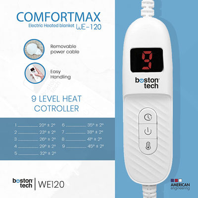 Comfortmax Coperta riscaldante elettrica 180 x 130 cm 9 livelli di calore - Foto 4