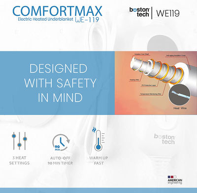 Comfortmax Sottocoperta elettrica 150 x 80 cm Spegnimento automatico - Foto 4